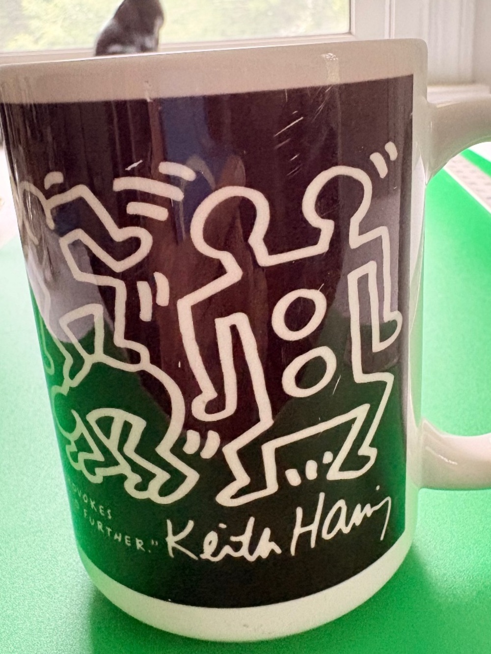 Keith Haring Galison Dancing Figures Coffee Mug Black White Pop Art Ceramic Cup